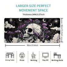 哥特骷髅蘑菇星空桌面垫，时尚设计超长鼠标垫，适用于办公和游戏，美观的桌面保护垫，可水洗橡胶防滑边鼠标垫，多种尺寸可选，适合家庭和办公室使用，是馈赠亲朋好友的绝佳礼物。 - 查看 8
