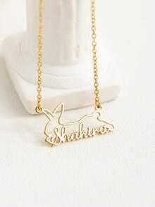 1pc Customizable Name Rabbit Necklace, Personalized Name Rabbit Necklace, Easter Necklace, Rabbit Necklace Easter Jewelry, Gift For Rabbit Lovers - Multicolor - View 7