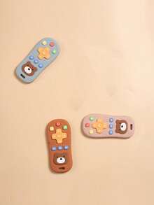 1pc Silicone Baby Teether Toy Remote Control Shape With Cute Bear Chew Teething Toy For Infants Babies Accessories - Multicolor - View 4