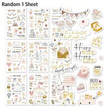 1/4/9pcs Wedding Stickers For Photo Album Making, Wedding Album Stickers, Waterproof Stickers, Suitable For Engagement Party, Wedding Anniversary And Other Wedding Planning Decorations - A - View 11