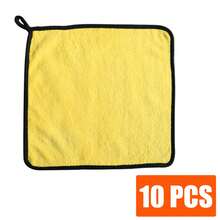 1/3/5/10 piezas Toallas de fibra ultra fina, súper absorbentes, de 30x30cm para detalles de lavado de autos, eliminación de cera, pulido y secado. Toallas de limpieza multiusos y reforzadas de color amarillo para accesorios de automóvil - A - Ver 9