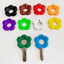 2/4/6/8/10/12/14/16/20/25/30Pcs Random Color Colorful Flower Design Retractable Key Identifier, 1.18 Inch Soft Silicone Keychain, Cute Key Holder For Home Office Organization Daily Use And Festival Gift Giving - Multicolor - View 10