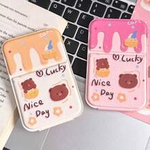 Cute Portable Makeup Mirror, Compact Handheld Folding Vanity Mirror For Student Dorm And Desktop - Multicolor - View 4