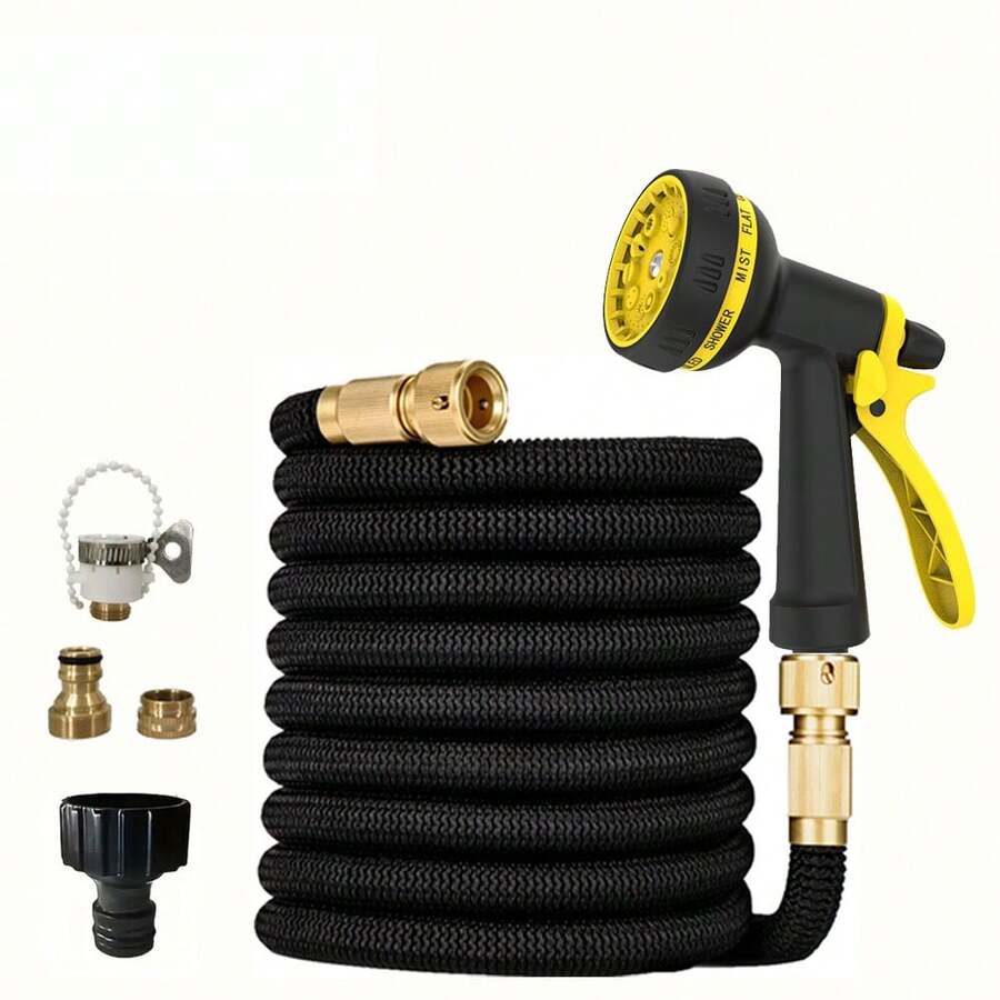 Garden Telescopic Hose, High-Pressure Water Gun, Adjustable 10 Watering Modes, Gardening Set, Watering Flowers. - A - View 1