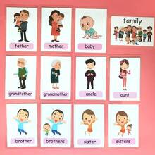 Una colección de 12 tarjetas de vocabulario en inglés emocional diseñadas para el entrenamiento interactivo de la memoria, con ilustraciones vibrantes. Perfecto para Navidad, Halloween y otras reuniones festivas - Multicolor - Ver 6