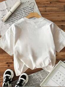 Disney Camiseta de algodón de cuello redondo con mangas sueltas de largo regular y estampado de Minnie Mouse para mujer - Blanco - Ver 2