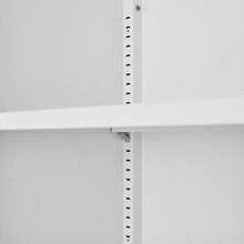 Armoire métallique 2 portes avec étagères, meuble de rangement en acier pour vêtements, salon, bureau, chambre et gym - Blanc - Blanc + Métal + Classique - Voir 9