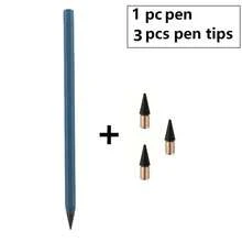 1 Bút chì + 3 Ngòi bút bi - Bút chì kim loại công nghệ mới, viết không giới hạn, bút vĩnh cửu, bút chì ma thuật, dùng để phác thảo, vẽ tranh, viết, đồ dùng văn phòng phẩm, đồ dùng học tập, văn phòng phẩm. - Bộ - Xem 11