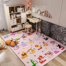 Kids Educational Animal Alphabet Rug, Soft Non-Slip Washable Carpet, Cute Cartoon ABC Learning Mat For Playroom Classroom Toddler Nursery Decor, 4x5 Ft / 3x4 Ft, Beige Blue Pink - Màu Hồng baby - Xem 3