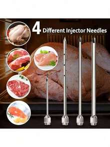 1 Set Stainless Steel Meat Marinade Injector Kit - 304 Grade, Turkey Baster Injector With Marinade Pump And Needles, Ideal For Grilling And Cooking, Durable Kitchen Tool - Multicolor - View 12