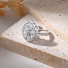 1pc Personalized Angel Lock Ring, Can Customize Photo, Vintage Angel Wing Lock Ring, Women's Memorial Jewelry, Hidden Image Ring, Engraved Angel Memorial Ring, Romantic Anniversary Birthday Gift, Mourning Memorial Jewelry, Meaningful Gift For Mom, Wife And Girlfriend, Vintage Angel Photo Lock, Meaningful Gift For Valentine's Day, Mother's Day And Christmas - Multicolor - View 5