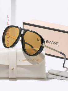 Kính râm LINFEMAND kiểu retro gọng oval hai cầu, càng kính kim loại độc đáo, phụ kiện không thể thiếu cho buổi chụp ảnh mùa hè, phong cách đường phố, kỳ nghỉ, đa năng, quà tặng ngày lễ. - Nhiều màu - Xem 16
