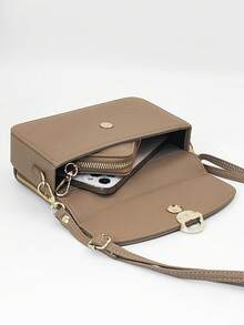 MINGYOU New Mini Crossbody Wallet, Fashionable Embroidery, Soft Double Zipper, Multifunctional Large Capacity Phone Bag, Sweet Cute Refined Ladies Young Student Crossbody Bag, Suitable For Shopping, Dating, Gift - Camel - View 4