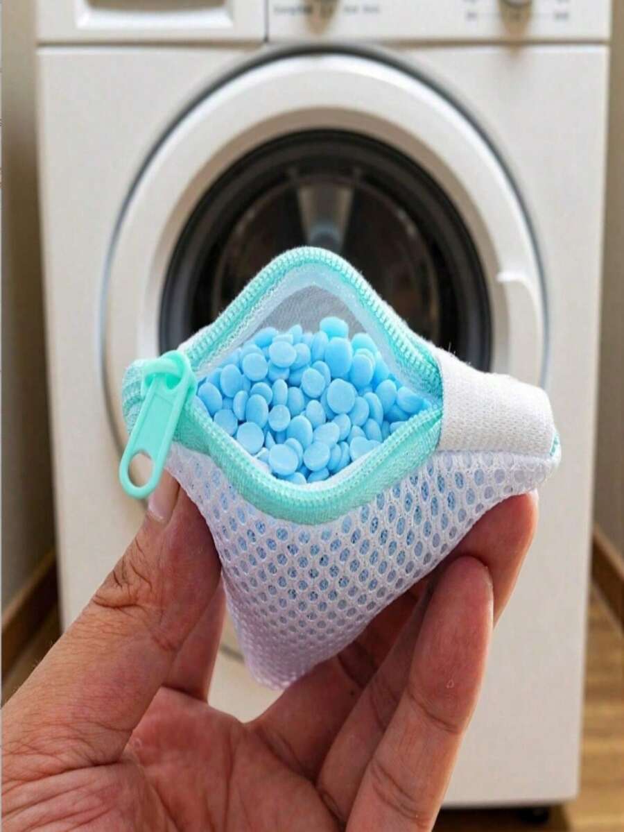 1-3 piezas Bolsa de jabón de lavandería multiusos de colores aleatorios - Bolsa de malla reutilizable con cierre de cremallera, compatible con cuentas de especias, lavable a máquina, adecuada para prendas delicadas y artículos pequeños, bolsa de lavandería en múltiples colores, bolsa de lavandería de malla de poliéster gruesa, mini lavadora dedicada de uso múltiple, minimalista moderno, bolsa de lavandería plegable y fácil de almacenar - Multicolor - Ver 1