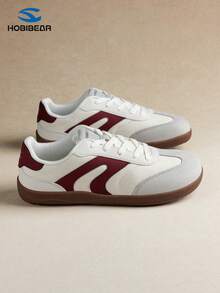 HOBIBEAR 新款男士系带平底鞋，软底舒适休闲运动鞋，时尚中性设计，适合通勤、户外活动、徒步旅行、健身穿着。 - 米紅 - 查看 2