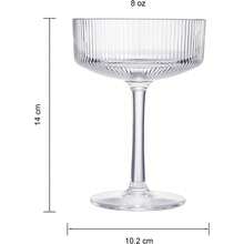 12/6/3/ 1個壓克力馬丁尼杯，10盎司防碎塑料香檳塔，不可破碎的條紋淺酒杯，長梗雞尾酒杯組，曼哈頓酒杯，適用於婚禮、生日派對和酒吧 - View 7