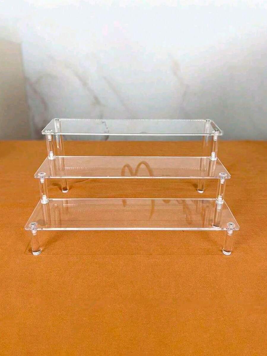 Estantería de exhibición de acrílico transparente de varias capas, estantería de almacenamiento de acrílico multifuncional para escritorio, adecuada para exhibir pequeñas estatuas, cajas ciegas, perfumes, cosméticos, accesorios, etc. - transparente - Ver 1