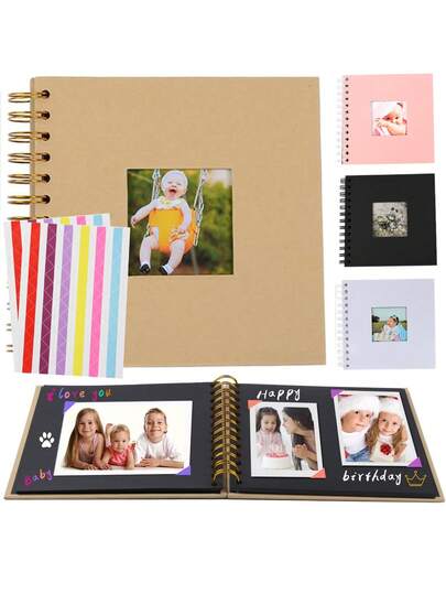 Album ảnh tự làm 20 trang (không bao gồm bìa), thích hợp cho kỷ niệm ngày cưới, ghi lại quá trình trưởng thành, kỷ niệm gia đình, sổ lưu niệm, album kỷ niệm, album ảnh tự làm, kèm theo 2 thiệp chúc mừng.