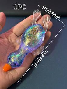 1个闪亮水晶鸭软胶慢回弹挤压玩具，减压玩具，可爱小玩意，桌面挤压玩具，便携旅行挤压玩具，理想的节日礼物，趣味可爱礼物，生日圣诞节万圣节礼物，派对礼品袋填充物，手指玩具，儿童派对小礼物 - 彩色 - 查看 9