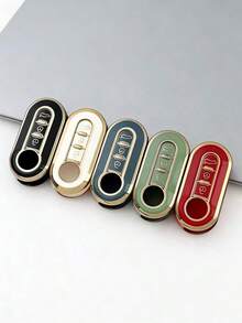 1pc Soft TPU Car Key Fob Cover/Protector Case, Suitable For Fiat 500, Peugeot, Buick, Iveco, Olsen Car Key Remote Control Shell, Anti-Drop, Anti-Dust, Elegant High-End Key Holder, Also Suitable For Women Gifts For Mother, Father, Graduation, And Teacher - one-size - View 3