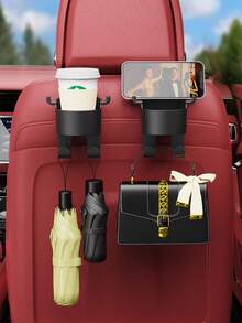 2026 New 3-In-1 Multifunctional Car Seat Back Hanger, Cup Holder Applicable To Universal Vehicles, Upgraded Seat Back Cup Holder Hook - Three-in-one Storage - View 4