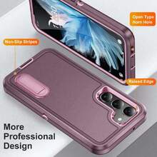 Case For Samsung Galaxy S23 Plus S23+ Capa Case - Built-In Stand With Two Screen Protectors - Pink, 41813044 - Red and White - View 2