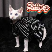Ribbed Four-Leg Cat Sweater, Warm Base Layer For Autumn/Winter, Comfortable For Indoor Play, Suitable For Hairless Cats & Devon Rex, High Elasticity & Skin-Friendly Ribbed Knit - Green - View 3