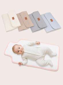 1pc Baby Waterproof Reusable Changing Pad, Soft & Foldable, Suitable For Newborns & Infants, Portable Diaper Mat For Home & Travel - Multicolor - View 1