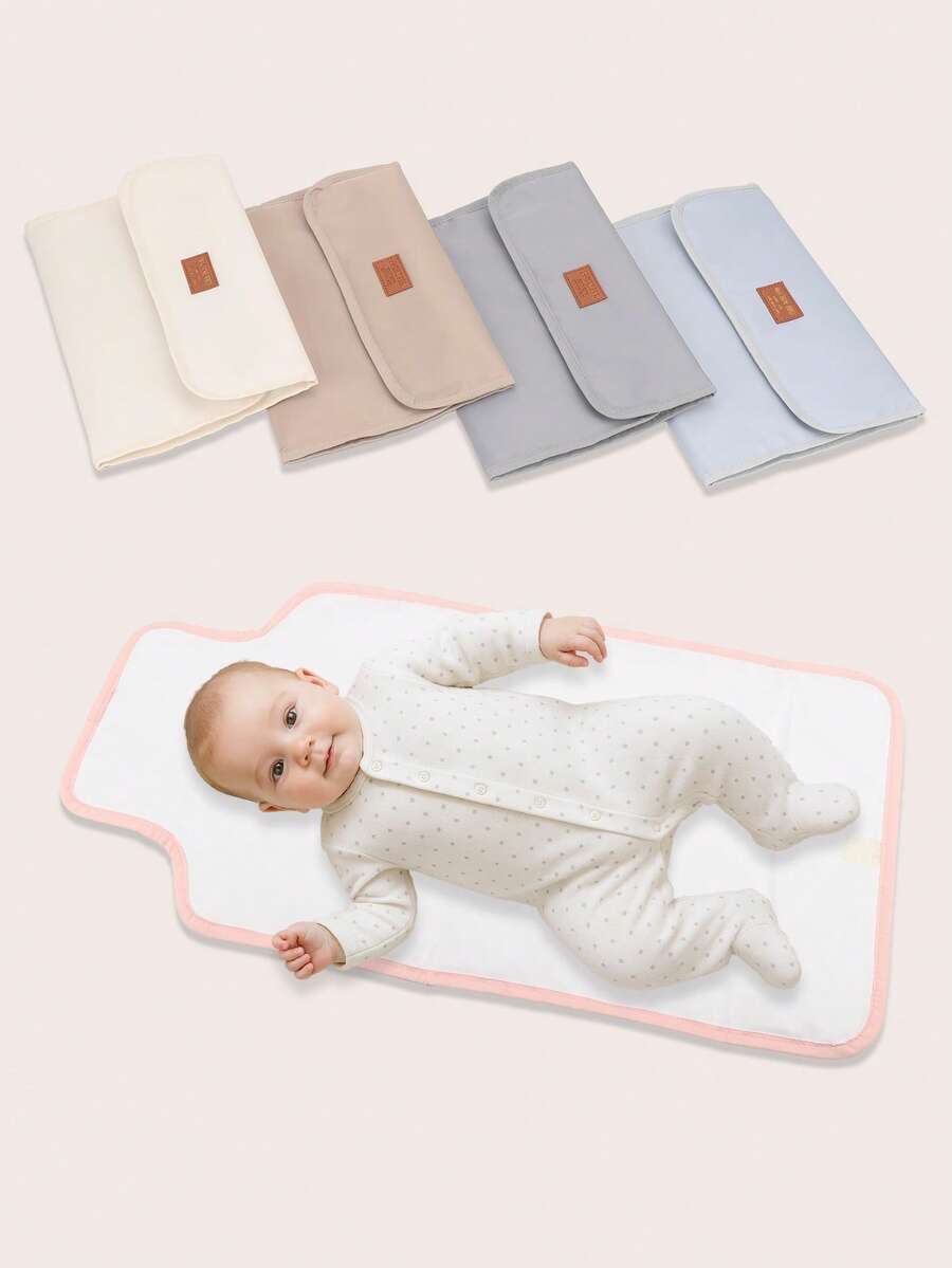 1pc Baby Waterproof Reusable Changing Pad, Soft & Foldable, Suitable For Newborns & Infants, Portable Diaper Mat For Home & Travel - Multicolor - View 1