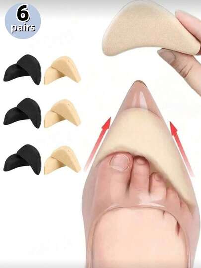 1/2/6 双装高跟鞋前掌垫，加厚柔软前掌垫，缓解疼痛减震鞋垫，可调节鞋码 - 6/3/2/1 双装