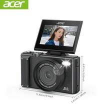 ACER S680 數位相機，1080P 預設錄影/16MP 原生 CMOS，18倍數位變焦，180°翻轉螢幕自拍相機，3.0 吋 IPS 螢幕，便攜式旅行/海灘/日常 Vlog 相機，適合初學者，不含記憶卡，感恩節、聖誕節禮物，黑色 - 黑色 - 查看 4