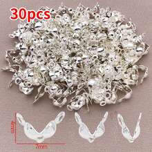 30个优雅DIY边缘扣，18K镀铜，厚银铂金饰面，抛光V形细节，高级手链项链耳环首饰扣 - 彩色 - 查看 19