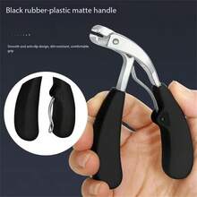 1 Set G31 Premium Nail Clipper, Modern Design, Stainless Steel Blade, Concave Edge, Wide Opening, Anti-Splash, Long Handle. Curved Callus Remover, Suitable For Thick Nails. Fragrance-Free. Suitable For Men And Elderly - Black - View 2