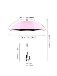 Baby Stroller Sunshade Umbrella, With Adjustable Universal Clip, 360° Rotatable, Infant Stroller Sun Shade, Children's Pram Parasol, UPF 50+, Perfect Travel Companion For Baby Stroller & Pram - Multicolor - View 3