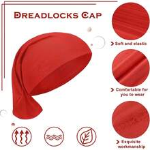 4 Pieces Unisex Dreadlock Cap Long Hair Dreads Head Wrap Sleeping Cap Hair Accessories Sleep Bonnet For Men Women - 紅色,藍色,深灰色,黑色 - 查看 3
