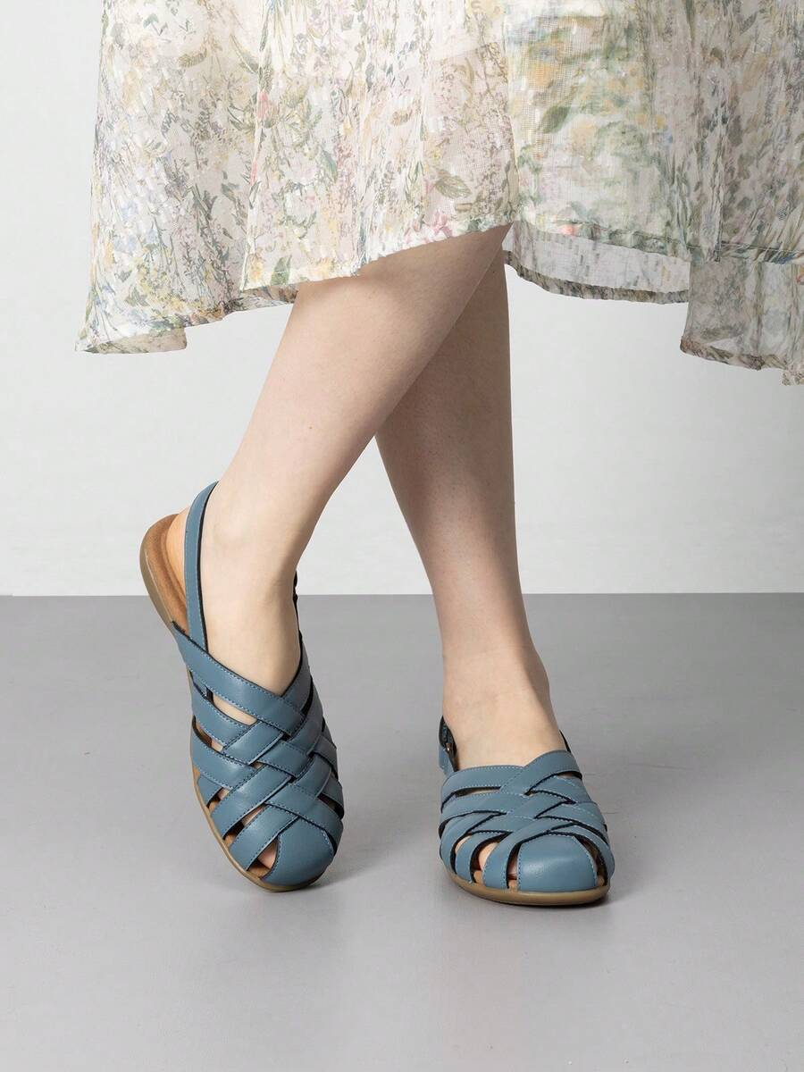 Rihero Women Closed Toe Fisherman Sandals Arch Support Comfort Adjustable Strap Walking Flats - 藍色 - 查看 1