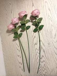 单枝仿真玫瑰婚礼花卉装饰假花，适用于家居和客厅装饰，丝绸花，人造花。适合家居装饰、婚礼花束中心装饰和办公室布置。 - 彩色 - 查看 12