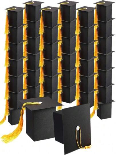 Bộ 20 hộp quà tặng mũ tốt nghiệp cho nam/nữ, không tiếp xúc, dùng trong lễ tốt nghiệp, hộp mũ tua rua dễ thương, hộp màu đen, hộp đóng gói, hộp đựng trang sức trang trí, quà tặng tiệc tùng, trang trí sinh nhật, trang trí đám cưới, đồ dùng tiệc tùng