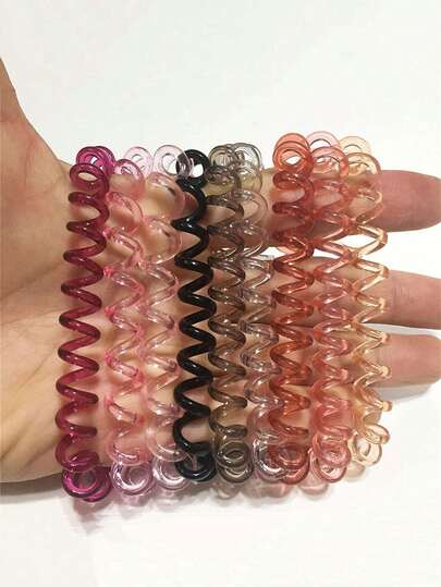 9pcs High Elastic Spiral Hair Ties, New Fresh Style Hair Scrunchies