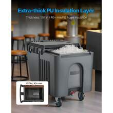 Commercial Ice Bin, 125 Lbs Portable Ice Caddy, 31.5 X 22.8 X 29 Inch Insulated Ice Carrier With 4 Wheels And Flip Lid, Large Ice Bin For Catering, Kitchens, Bistros, Restaurants, And Bars - Ice trolley, 125 lbs, grey, sliding type - 查看 4