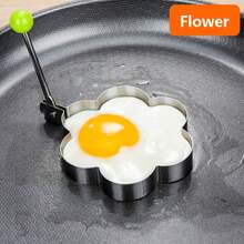 1/4/5件装，鸡蛋模具，煎蛋圈模具，煎蛋模具，DIY煎蛋模具，创意鸡蛋模具，可爱鸡蛋模具，烹饪鸡蛋圈模具，不锈钢圈模具，面包模具，厨房配件，儿童款 - 銀色 - 查看 15