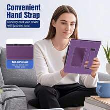 - Funda universal para tablet Android de 10.1 pulgadas con bucle para bolígrafo, funda ligera y plegable con correa de mano para todas las tabletas con visualización táctil de 9.6 a 11 pulgadas,41835335 - Amarillo - Ver 2
