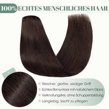 Extensiones de Cabello Humano con Clip Rich Choices, 8 Piezas, 20cmExtensiones de Cabello Humano con Clip, Invisibles, Color Rubio 12/613, Remy, Sedoso, Liso, Natural - Tramas Delgadas - #2 Marrón oscuro - Ver 6