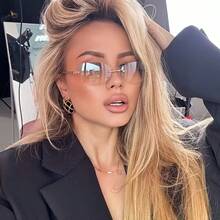 Y2K Frameless Metal Oval Mercury Retro American Style Millennium Hot Girl Glasses For Women - 銀框漸進白銀 - 查看 5