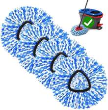 2 Pack Microfiber Spin Mop Replacement Head For 2 Tank System Deep Cleaning Machine Washable Easy Replace Refill For Home Floor Supplies - Blue - 查看 10