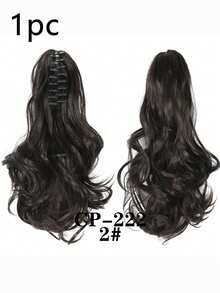 15 Inch Synthetic Clip-In Curly Wavy Ponytail Hair Extensions, Brown And Blonde Tones Thickening Hair Pieces, Suitable For Daily Wear And Party To Increase Hair Volume - Multicolor - View 7