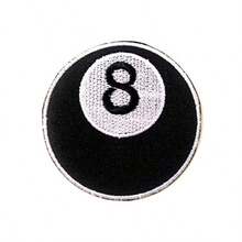 TH Eight 8 Ball Billiards Pool Emblem Badge Patch Biker Motorcycle Logo Patches Sew Iron On Embroidered Applique Badge Sign Patch Clothing Costume - Black - View 4