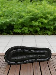 FZY Platform Slides For Women, Adjustable Buckle Glitter Straps, Comfortable Chunky Flatform Sandals, Non-Slip Open Toe Y2K Summer Slippers For Beach, - 黑色 - 查看 7