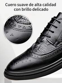 Zapatos formales para hombre,zapatos de cuero formales de alta calidad para caballero,zapatos de fiesta de estilo británico para hombre,zapatos de cuero casuales cómodos,para la vida diaria, reuniones,bodas y fiestas nocturnas - Negro - Ver 8