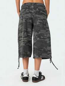 Cargo Capris Hiking Pants For Women Summer Outdoor Athletic Travel Shorts Casual Loose Comfy Cute Pockets - 深灰色 - 查看 3